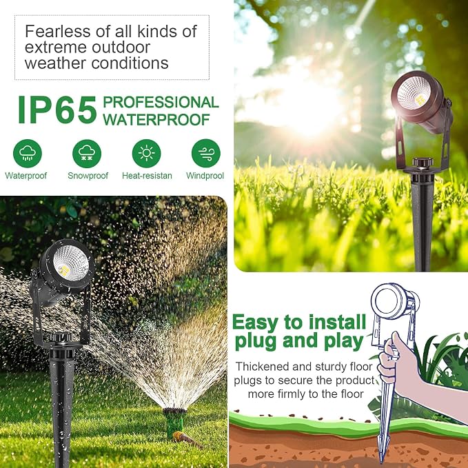 Low Voltage Landscape Lighting, 6 Pack Outdoor Spot Lights - Image 3