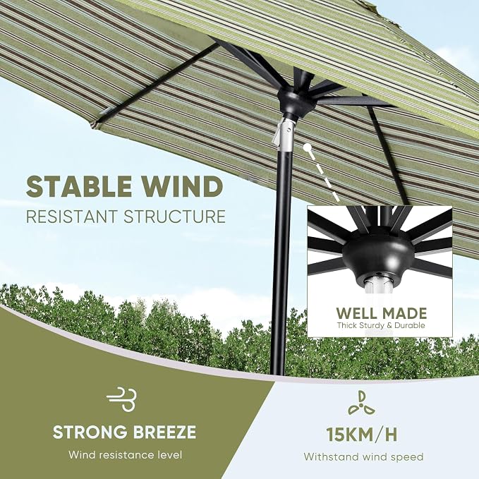 Tempera Patio Market Outdoor Table Umbrella - Image 6