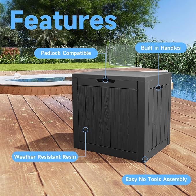 35 Gallon Outdoor Deck Box, Lockable Waterproof Outdoor Storage Boxes - Image 5