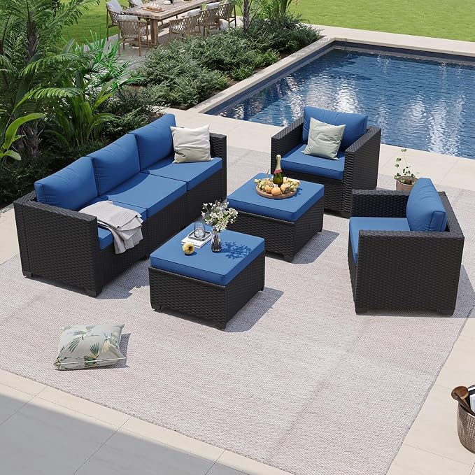 Aoxun Patio Furniture Set, 5 Piece Outdoor Sectional Sofa - Image 2