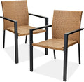 Best Choice Products Set of 2 Stackable Outdoor Wicker Dining Chairs by BestChoiceProducts
