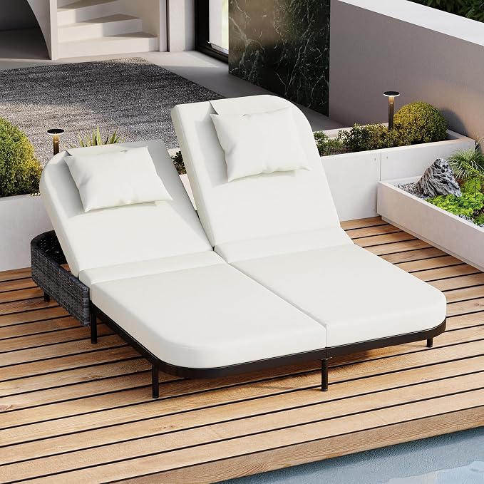 SOFTSEA Outdoor Daybed, Patio Rattan Daybed by SOFTSEA