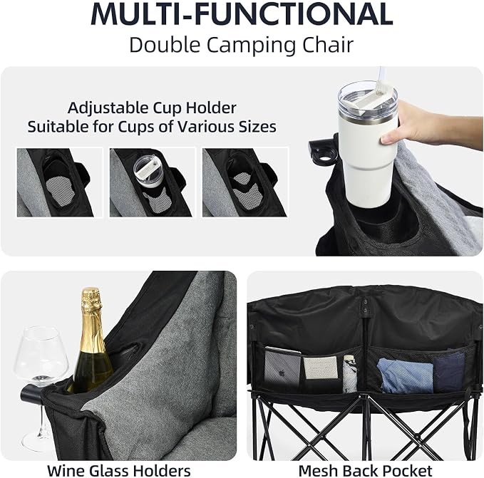 Double Camping Chair Loveseat - Image 4