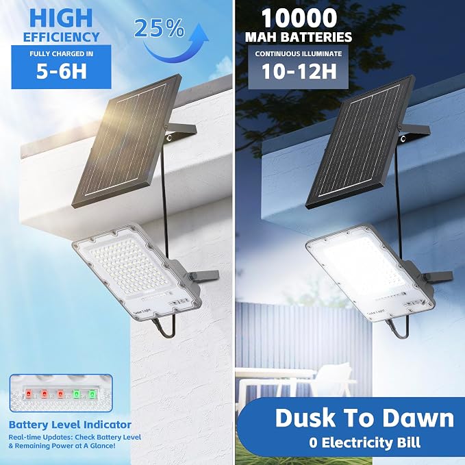200W Solar Flood Light Outdoor 40000LM 6500K LED Solar Street Light - Image 4