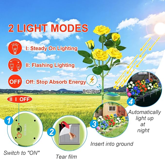 Solar Flower Lights Outdoor - Image 6