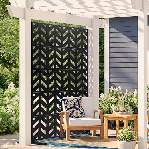VEVOR Metal Privacy Screen, Outdoor Privacy Screens 5-Panel, Freestanding - Image 8