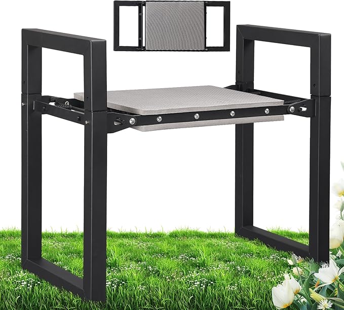 Garden Kneeler and Seat, 12.7" Wide Folding Heavy Duty Gardening Bench by Lilyvane