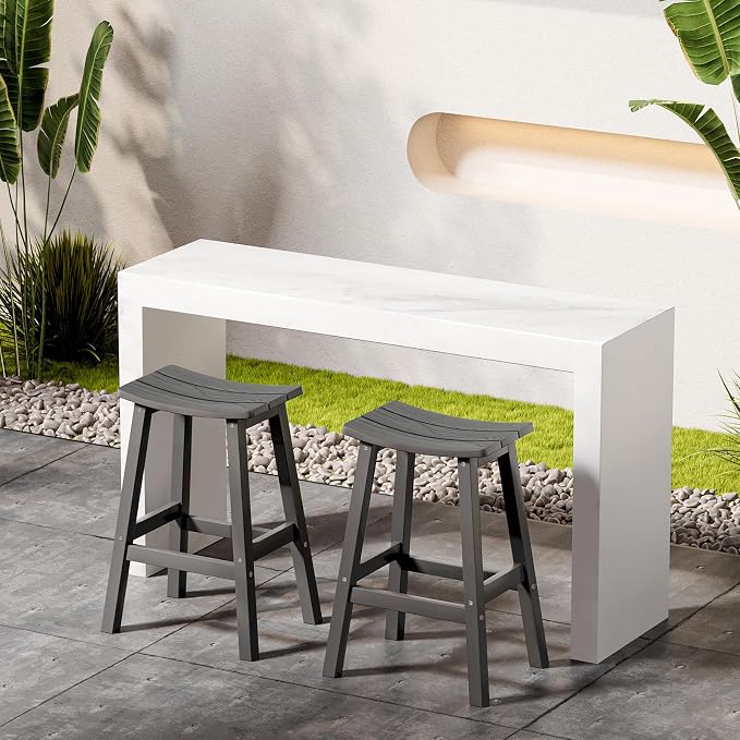 All-Weather Bar Stools Set of 2, Never Rot or Fade, - Image 9