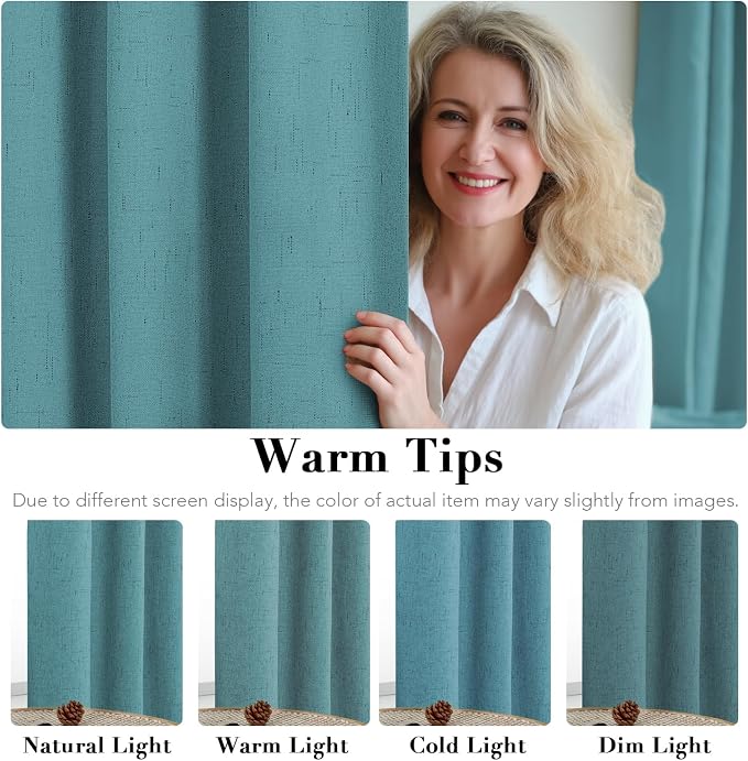 H.VERSAILTEX Linen Blackout Curtains 96 Inches Long 100% Absolutely Blackout - Image 5