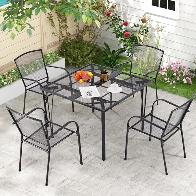 AECOJOY39.4 Outdoor Patio Dining Table and Chairs Set - Image 7