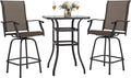 NUU GARDEN 3 Piece Patio Bar Set, Textilene Bar Stools Set, All Weather Outdoor by NUUGARDENCORPORATION