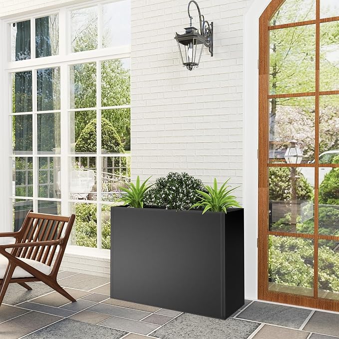 Tall Metal Planter Box for Outdoor Plants 36"L x 12"W x 26"H, Heavy Duty Steel - Image 5