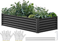 YITAHOME 6x3x1.5ft Large Raised Garden Bed Kit, Galvanized Metal Planter Box by YITAHOME