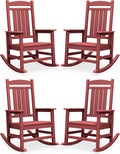 SERWALL Patio Rocking Chairs Set of 4, HDPE Outdoor Rockers by SERWALL