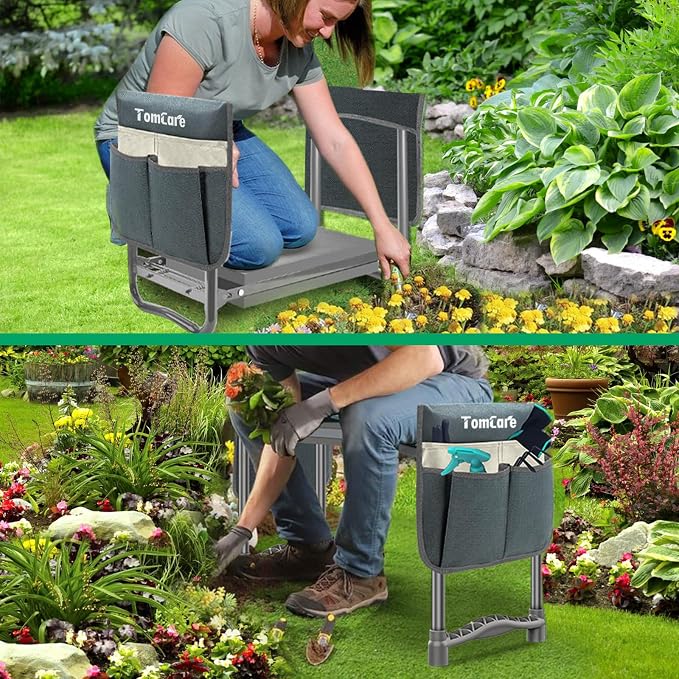 TomCare Garden Kneeler and Seat 10.64” Wider Larger Soft Kneeling Pad Garden - Image 5