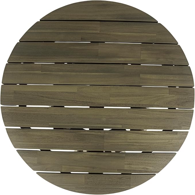 Merax Patio Outdoor Acacia Wood Round Coffee Table - Image 3