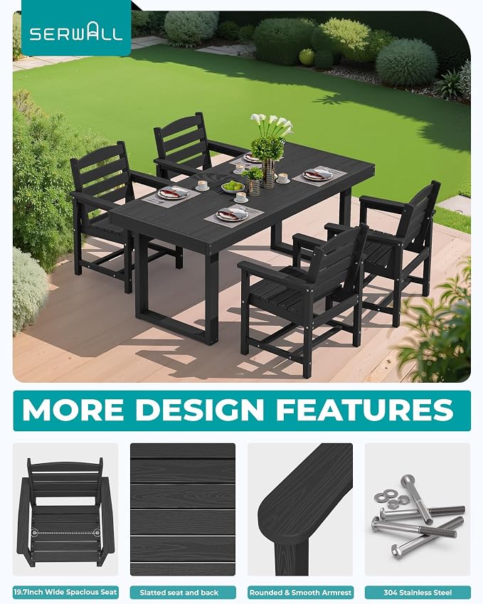 SERWALL HDPE Outdoor Dining Set - Image 5