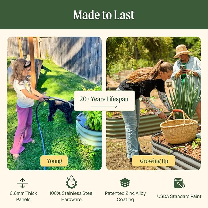 32" Extra Tall Raised Garden Bed Kits, 3.5 x 6.5 x 2.7ft Deep Root 9 in 1 - Image 6