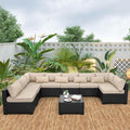 9 Pieces Outdoor Sectional All-Weather Wicker Patio Furniture Set Patio by Rattaner
