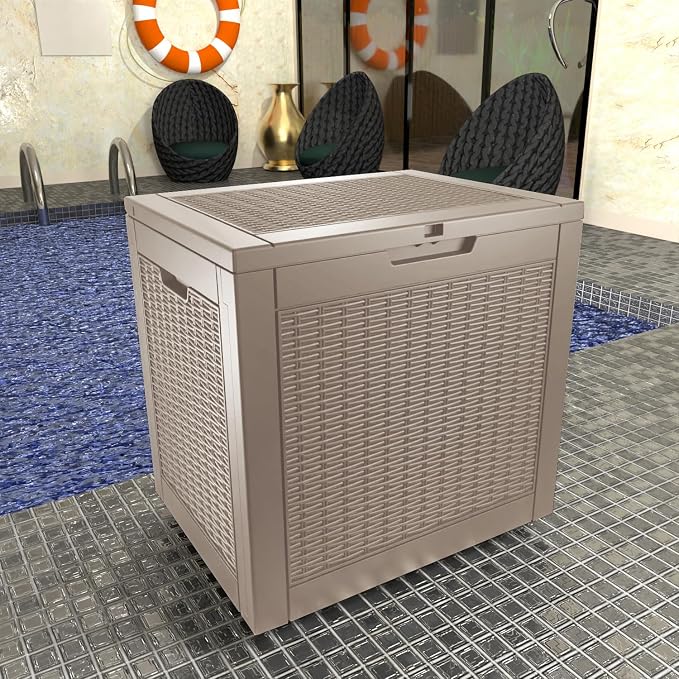 31 Gallon Outdoor Deck Box, Lockable Waterproof Outdoor Storage Boxes - Image 7