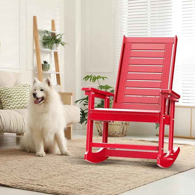 GREENVINES Outdoor Rocking Chairs | Set of 4 | Porch Rocker | HDPE Plastic | - Image 2