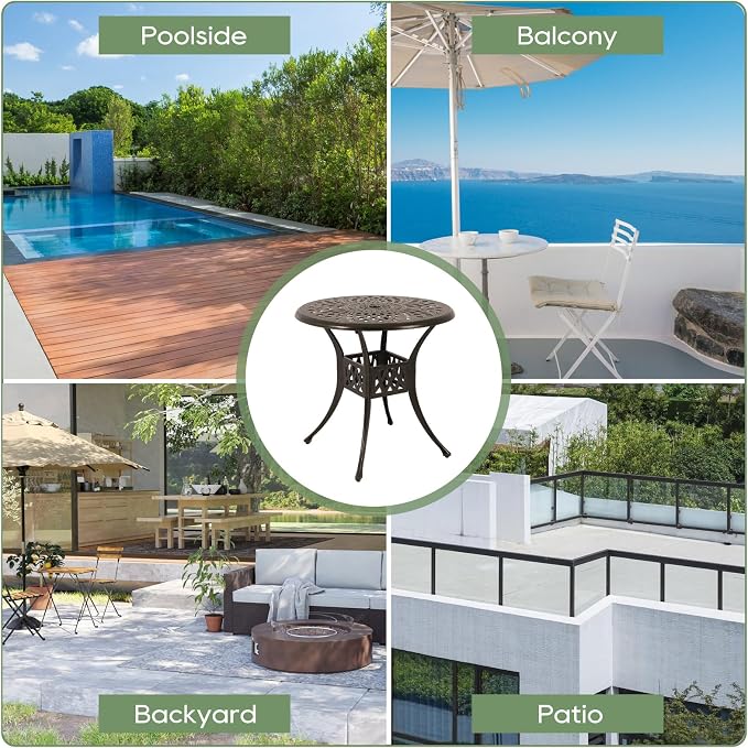 Patio Dining Table, Cast Aluminum Patio Table - Image 8