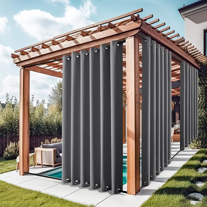 NICETOWN Gazebo Curtains for Patio Waterproof Extra Wide 2 Panels, W84 x L84 by NICETOWN