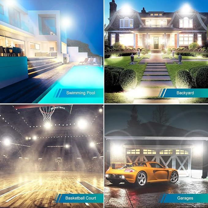 2 Pack 500W LED Flood Light Outdoor, 2750W Equivalent Super Bright FloodLight - Image 7