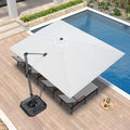 PURPLE LEAF 9' X 11.5' Patio Umbrella Outdoor Cantilever Rectangle Umbrella by PURPLELEAF