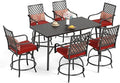 Sophia & William 7-Piece Outdoor Bar Set, Bar Height Patio Table and Chairs by SophiaWilliam