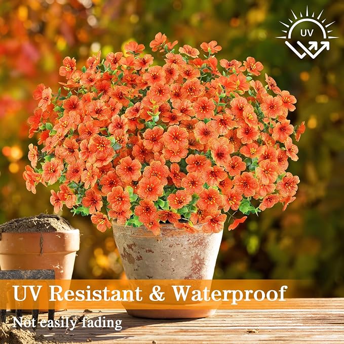 AGIRL 16 Bundles Artificial Fall Flowers Outdoor Indoor Decoration, No Fade - Image 3