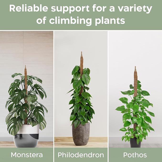 2 Pack 28'' Bendable Moss Pole Monstera Plant Support - Image 4