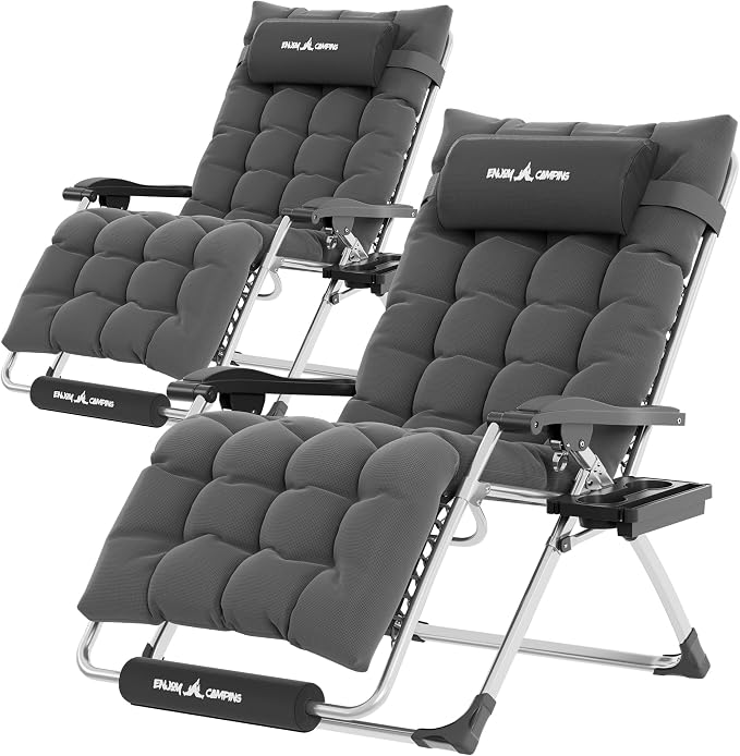UDPATIO Oversized Zero Gravity Chair Set of 2, 29In XL Patio Reclining Chair by UDPATIO