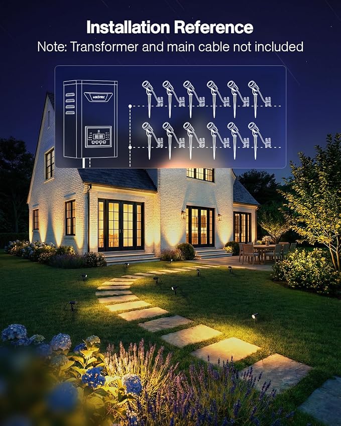 HIBOITEC LED Low Voltage Landscape Spotlights，IP65 Waterproof Outdoor Spot - Image 6