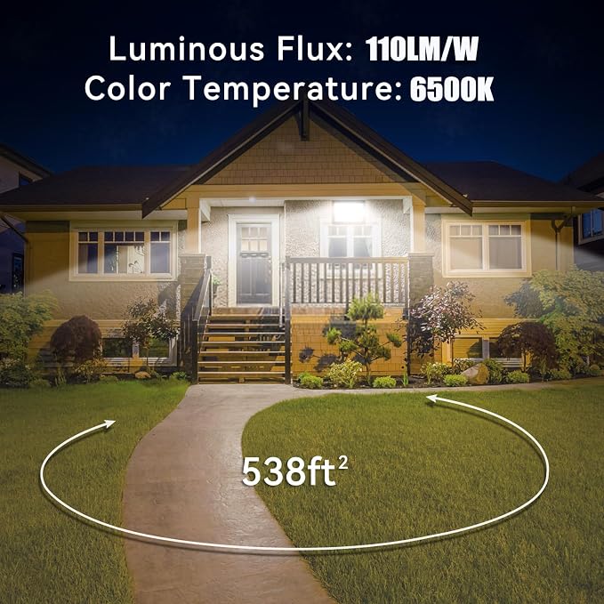 2Pack LED Flood Light Outdoor, 250W LED Work Light 25500lmwith 6FT US Plug - Image 2