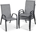 MAMIZO Patio Dining Chairs, Stackable All Weather Teslin Chair, Heavy Duty by MAMIZO