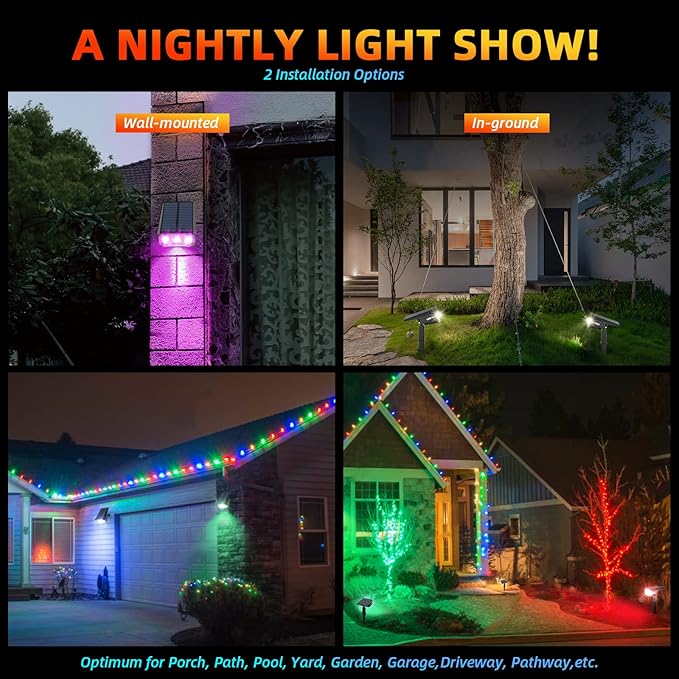 Solar Spot Lights Outdoor Color Changing, IP65 Garden Lights Solar Powered - Image 3