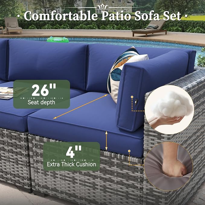 Aoxun 8 Piece Patio Furniture Set - Image 4