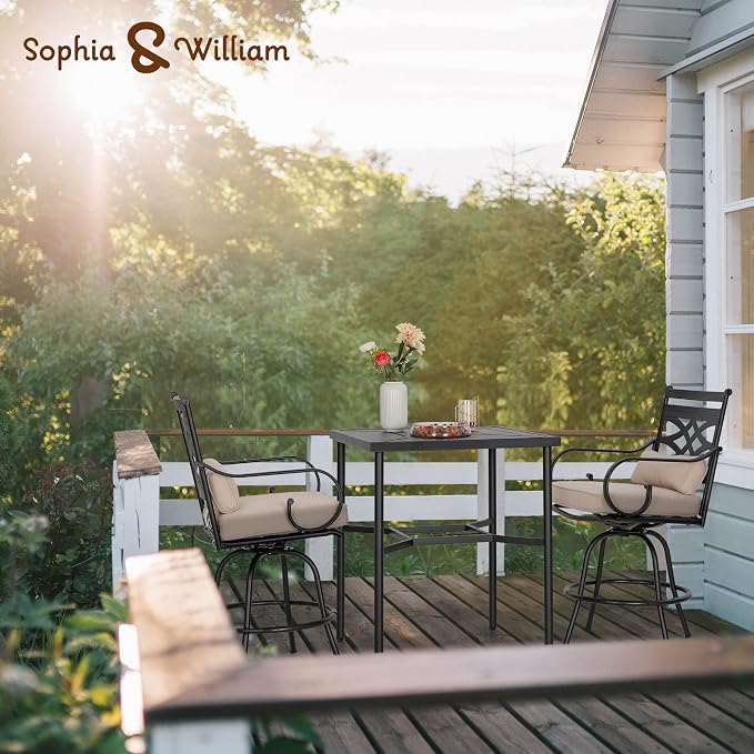 Sophia & William 5 Piece Patio Bar Set, Patio High Dining Set - Image 6