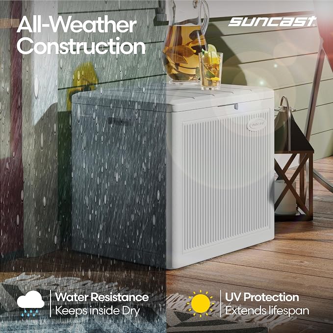Suncast 22-Gal. Resin Small Outdoor Patio Deck Box - Image 4