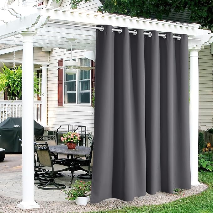 RYB HOME Outdoor Curtains for Patio Waterproof Block Sunlight Thermal Insulated by RYBHOME