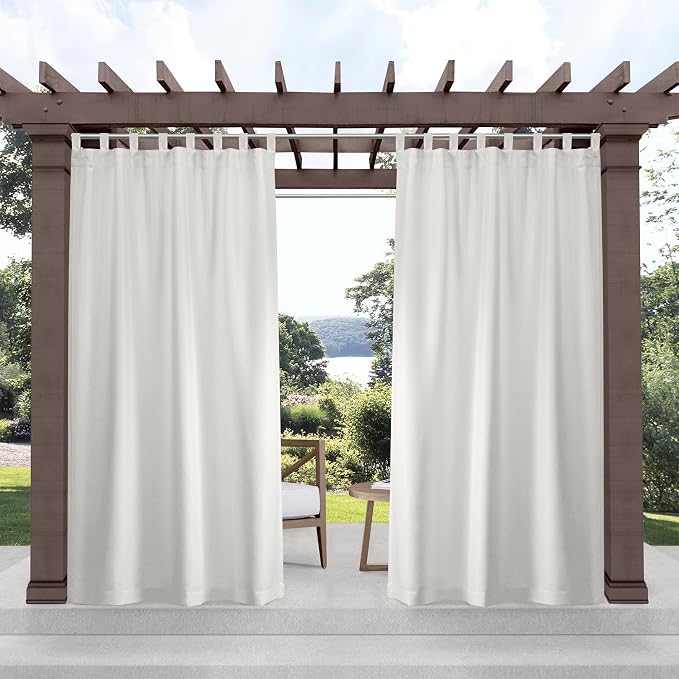 Exclusive Home Cabana Solid Indoor/Outdoor Light Filtering Hook-and-Loop Tab by Exclusive+Home