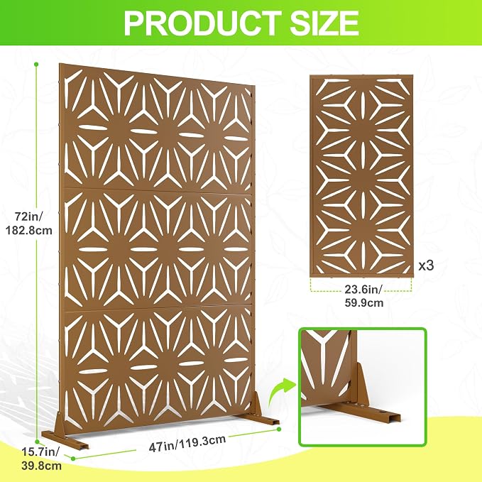 Outdoor Privacy Screen, Freestanding Privacy Fence Panels - Image 7