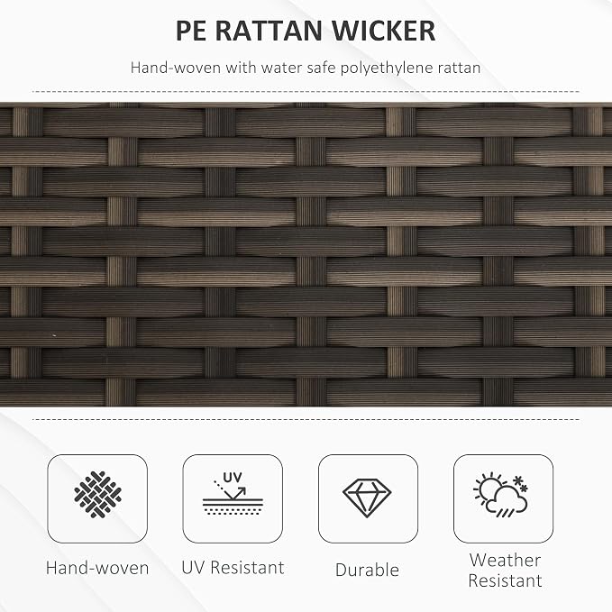 Outsunny 29 Gallon Patio Wicker Storage Bench, Outdoor PE Rattan Patio Furniture - Image 4