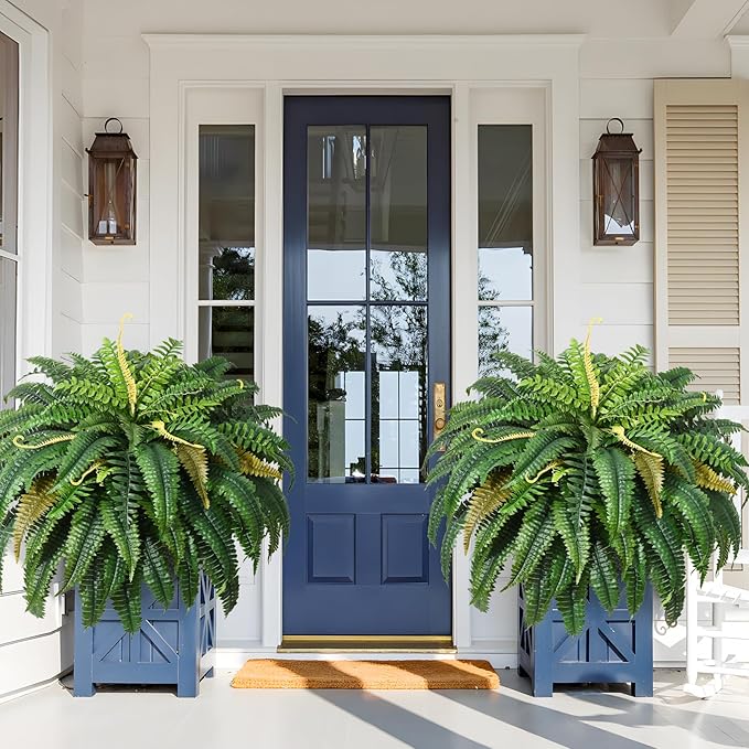 MARTINE MALL 2Pcs 48'' Fake Ferns Artificial Ferns by MARTINEMALL