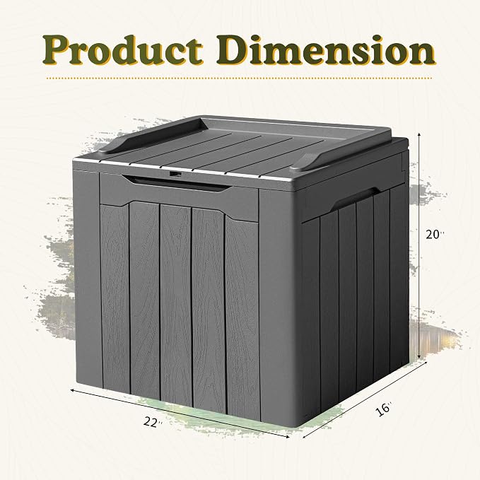 Devoko 31 Gallon Waterproof Outdoor Storage Box Resin Deck Box Lockable and UV - Image 6
