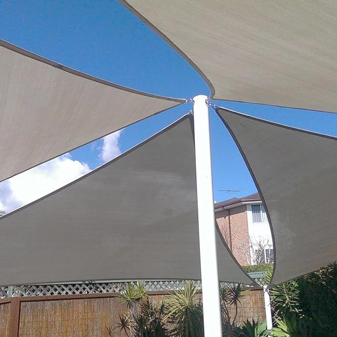 E&K Sunrise 14' x 14' x 14' Sun Shade Sail Triangle Canopy Shade Cover UV Block - Image 8