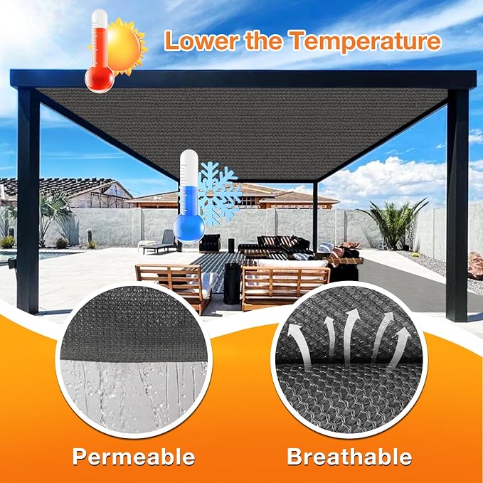 Artpuch Outdoor Pergola Shade Cover 7x12 FT Sun Shade Cloth - Image 4
