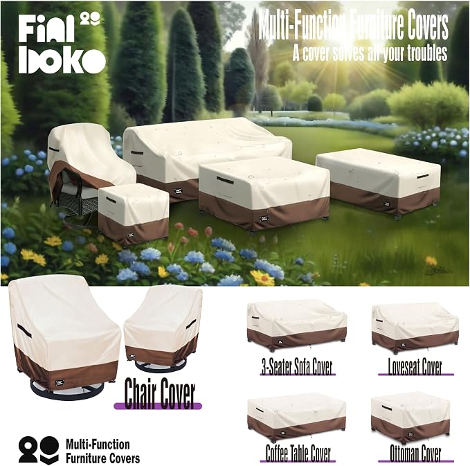 Patio Coffee Table Cover, 100% Waterproof 600D Heavy Duty Outdoor Table Cover - Image 4