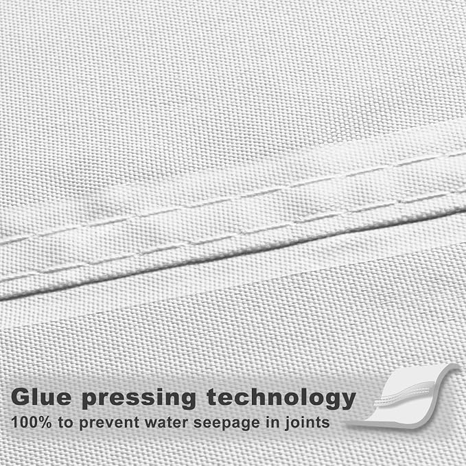 SUNNY GUARD Waterproof Sun Shade Sail 16'x16'x22.6' White Right Triangle UV - Image 4